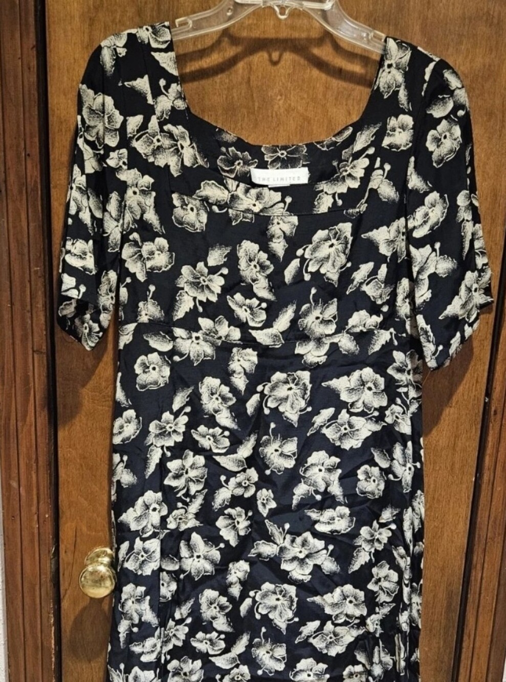 The Limited Dress Short Sleeve Black And White Floral Print